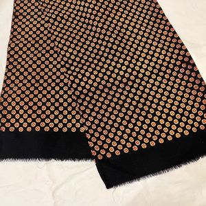 Scarf, Unisex, Black with tan floral print